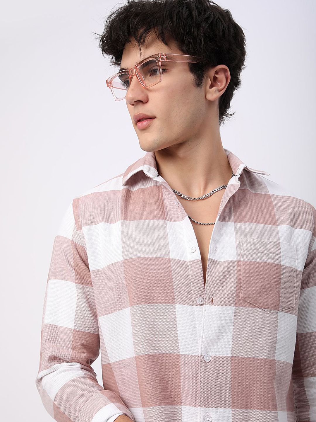 VASTRADO Men Classic Slim Fit Checked Shirt Casual