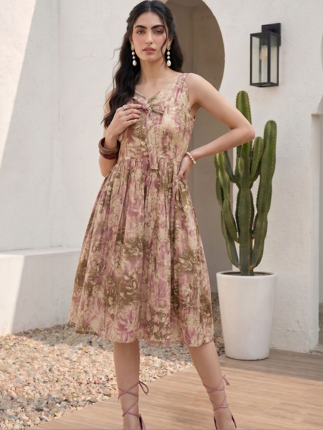 Pakaian Mamicha Floral Print Crepe A-Line