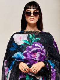 Indo Era Women Floral Embroidered Empire Thread Work Kurta with Trousers & With Dupatta