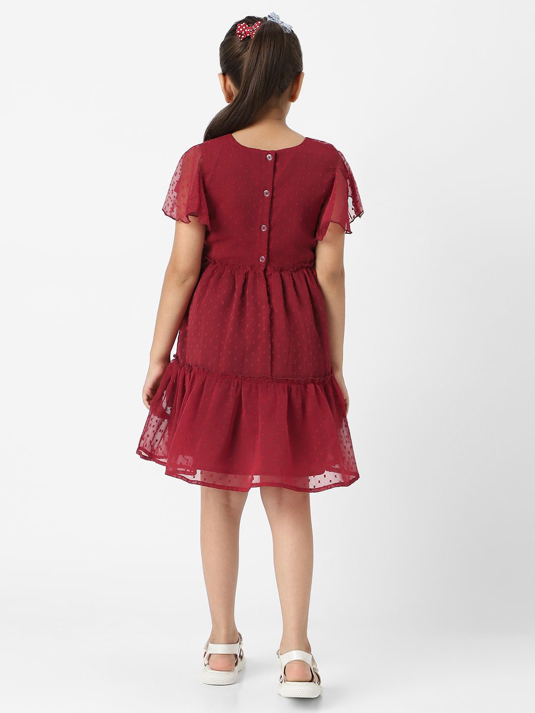 Nauti Nati Flared Sleeve Ruffled Fit & Flare Dress