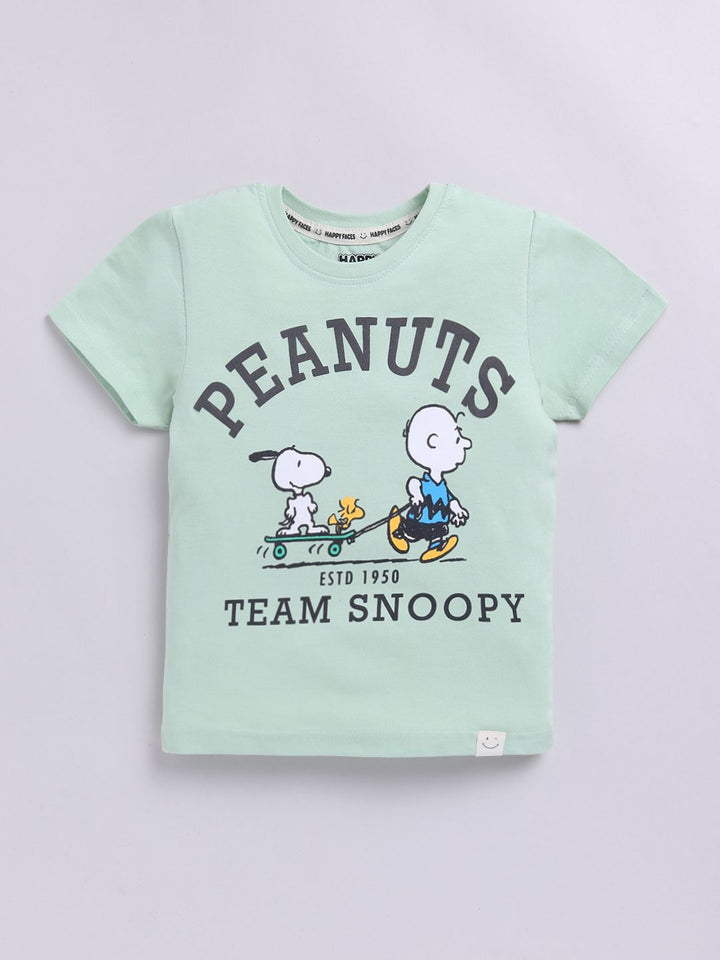 Happy Faces Boys Peanuts Printed Pure Cotton T-shirt