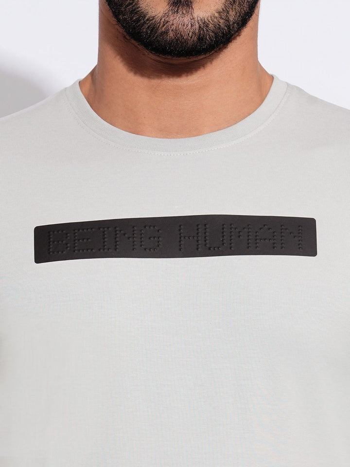 Being Human Men Brand Logo Printed Slim Fit T-shirt