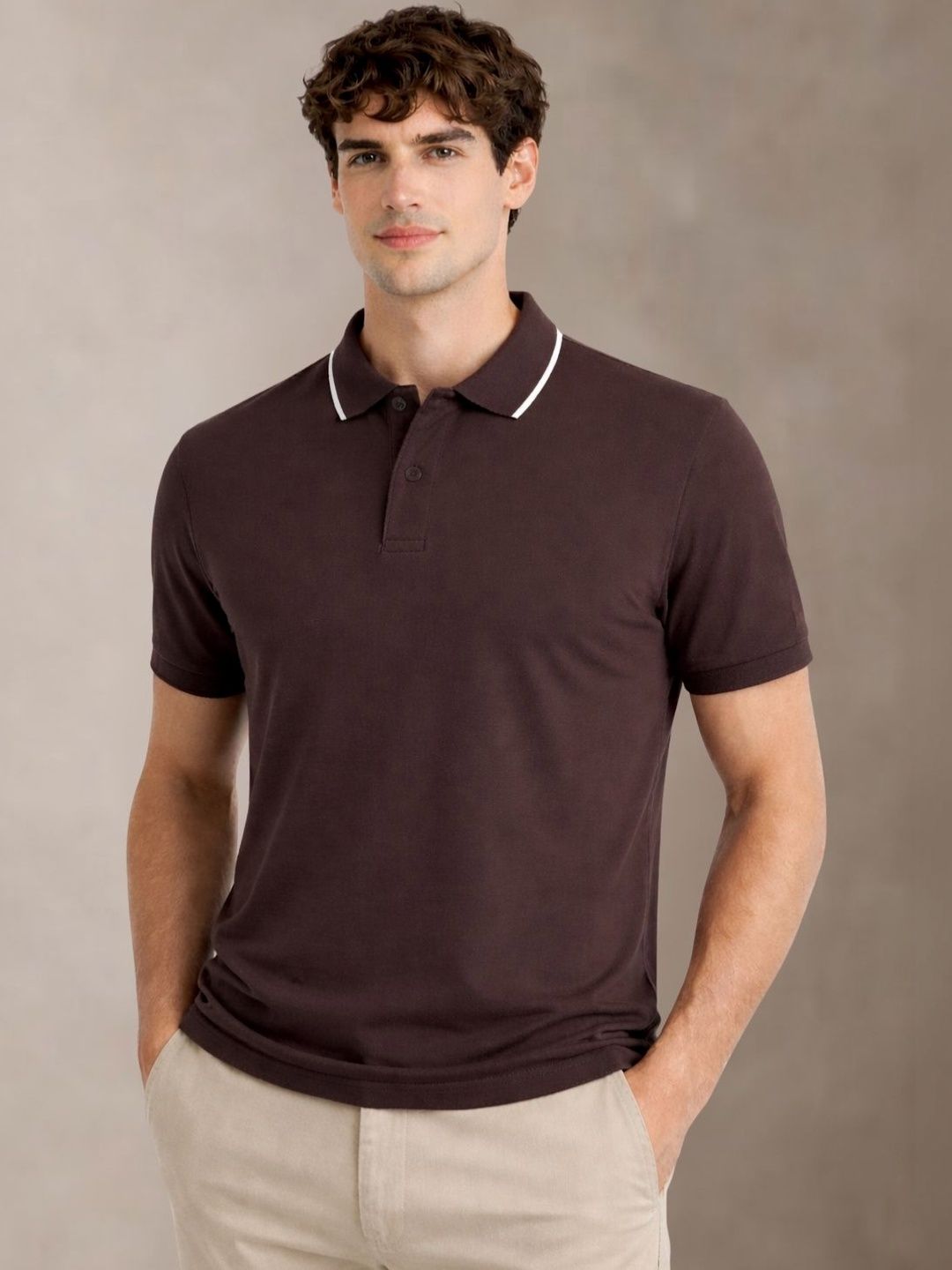 ADRO Men Polo Collar T-shirt