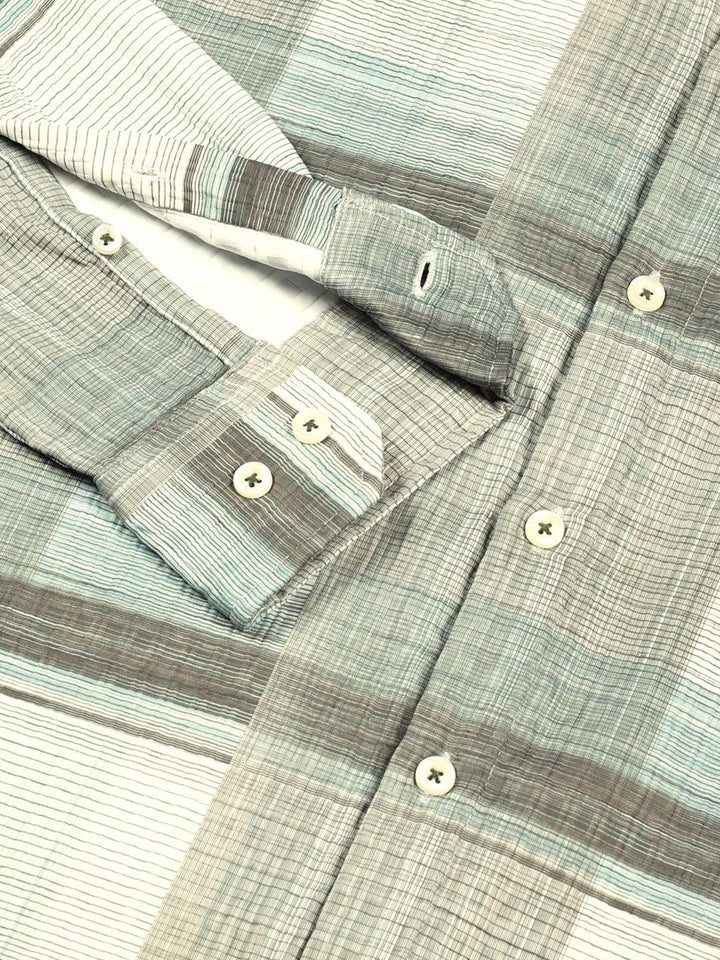 Thomas Scott Men Premium Slim Fit Tartan Checks Opaque Checked Casual Shirt