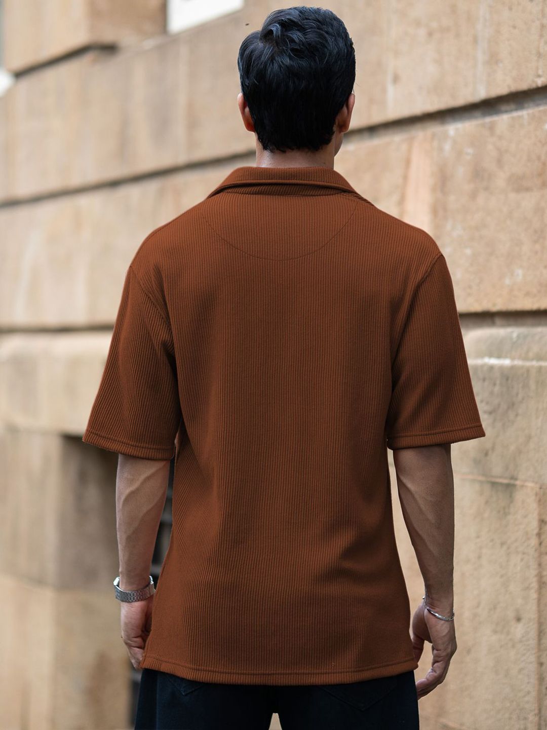 Powerlook Textured Long Sleeves Pure Cotton Shirt