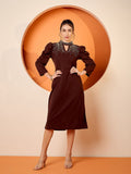 Antheaa Embellished Keyhole Neck A-Line Dress