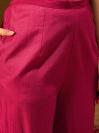 Indo Era Ethnic Motifs Yoke Design Straight Zari  Liva Kurta with Trousers & Dupatta