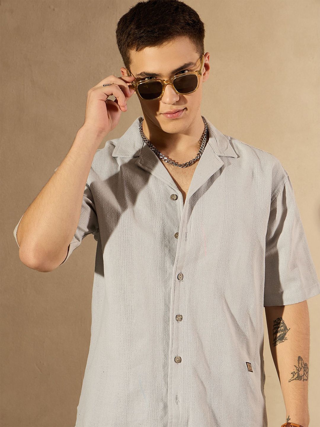 DENNISON Men Smart Oversized Casual Shirt