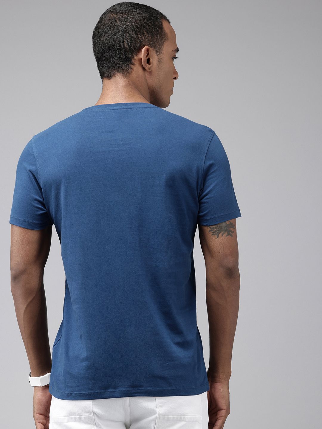 SPYKAR Typography Printed Pure Cotton Slim Fit T-shirt