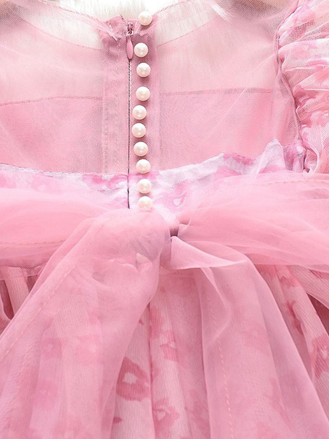 YK Girls Floral Print Empire Dress