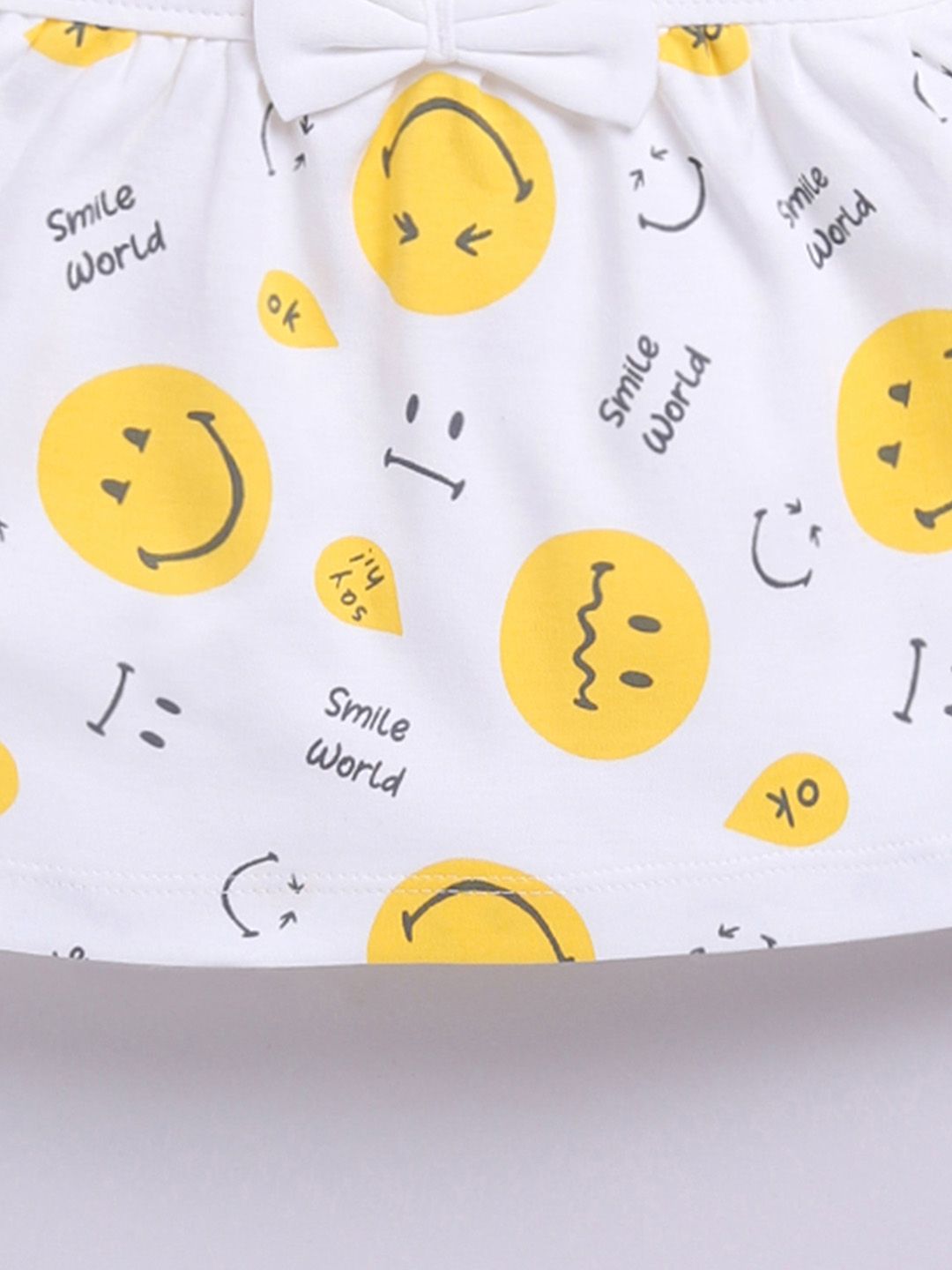 Happy Faces Infant Girls Smiley Printed Pure Cotton A-Line Dress