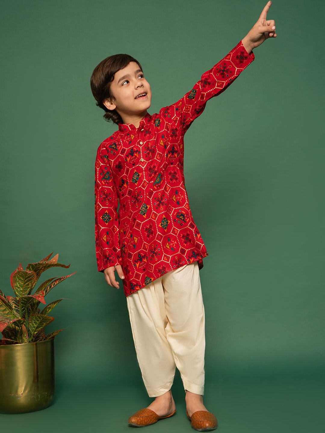 VASTRAMAY Boys Printed Regular Kurta with Patiala
