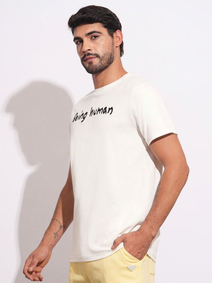Being Human Men Brand Logo Printed Slim Fit T-shirt