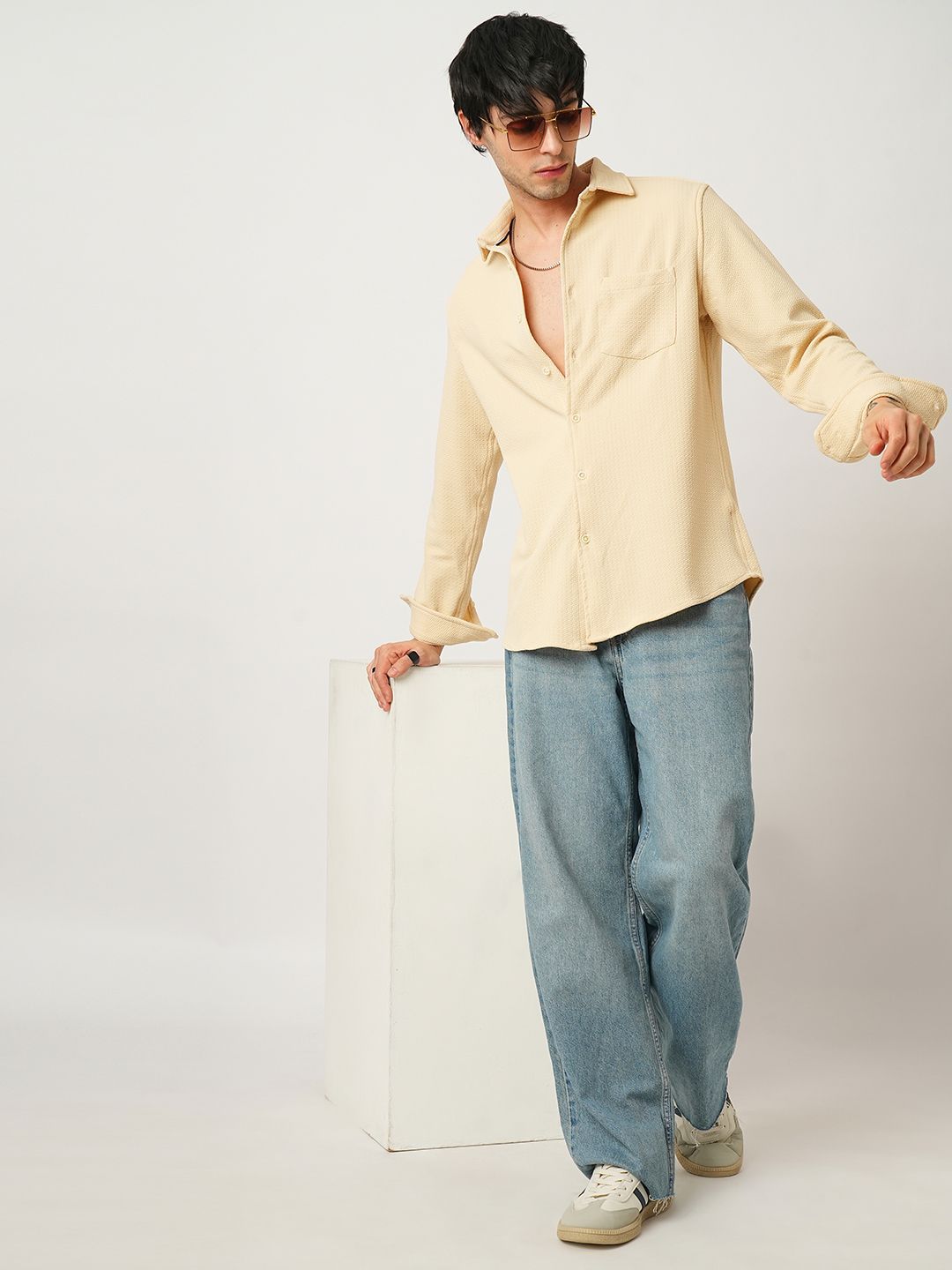 VASTRADO Men Classic Slim Fit Opaque Casual Shirt