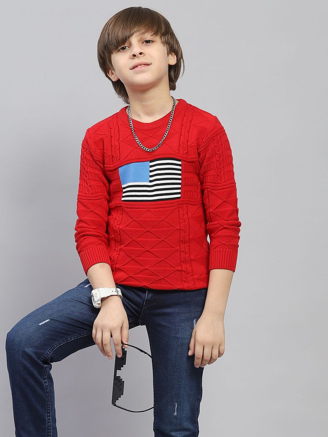 Monte Carlo Boys Round Neck Cotton Pullover