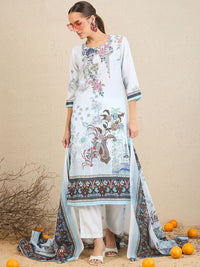 Indo Era Ethnic Motifs Printed Kurta With Trousers & Dupatta
