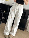 DressBerry Women Wide Leg High-Rise Cotton Jeans