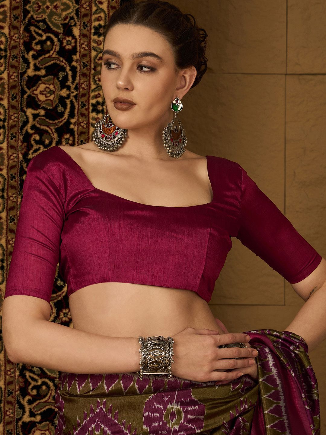 Saree mall Silk Blend Designer Ikat Sarees