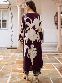 Indo Era Floral Printed Sequinned A-Line Kurta With Salwar