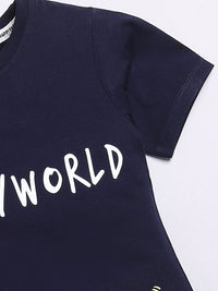 Happy Faces Kids Girls Typography Printed Pure Cotton Longline T-Shirt