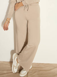 SASSAFRAS Women Mid-Rise Cotton Solid Track Pants