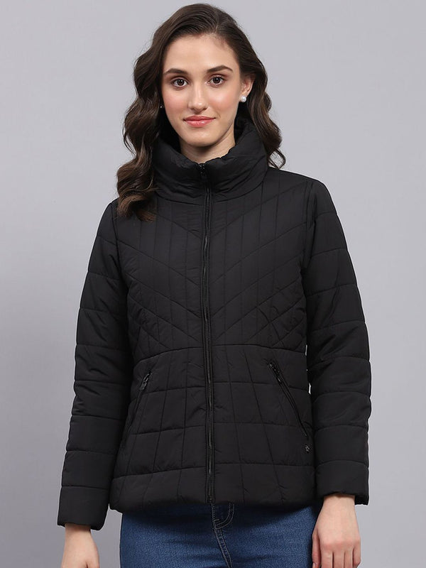Monte Carlo Women Mock Collar Solid Casual Padded Jacket