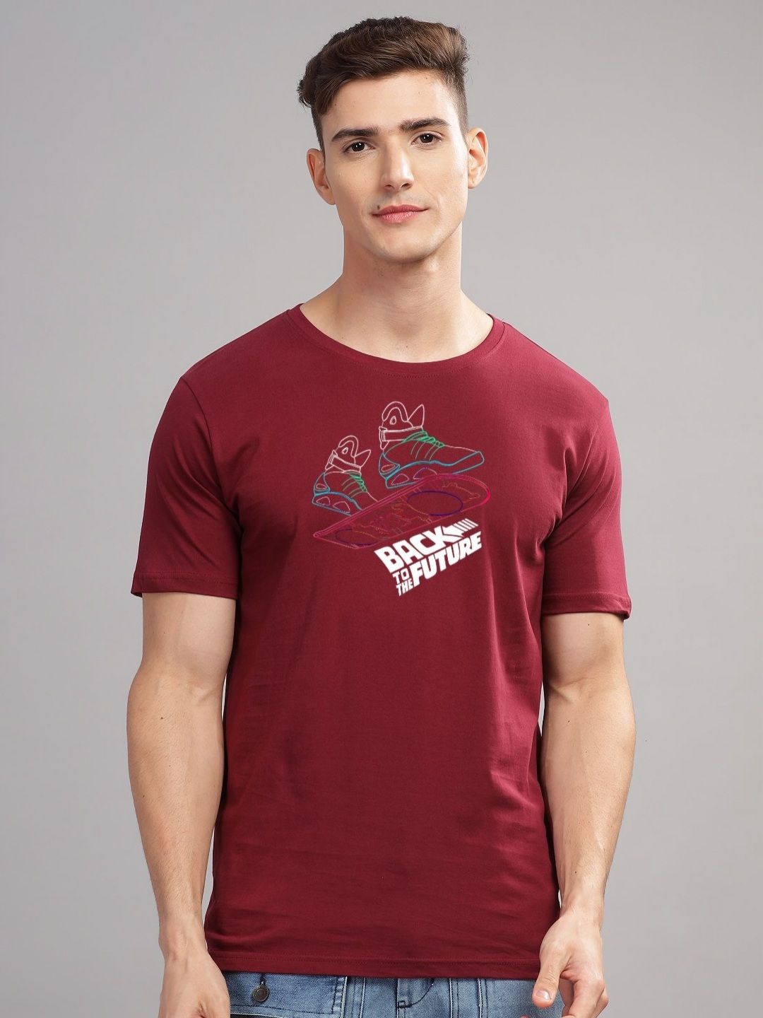ADRO Men Typography Printed Applique T-shirt