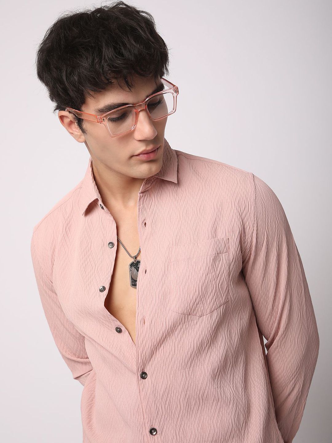 VASTRADO Men Classic Slim Fit Opaque Casual Shirt