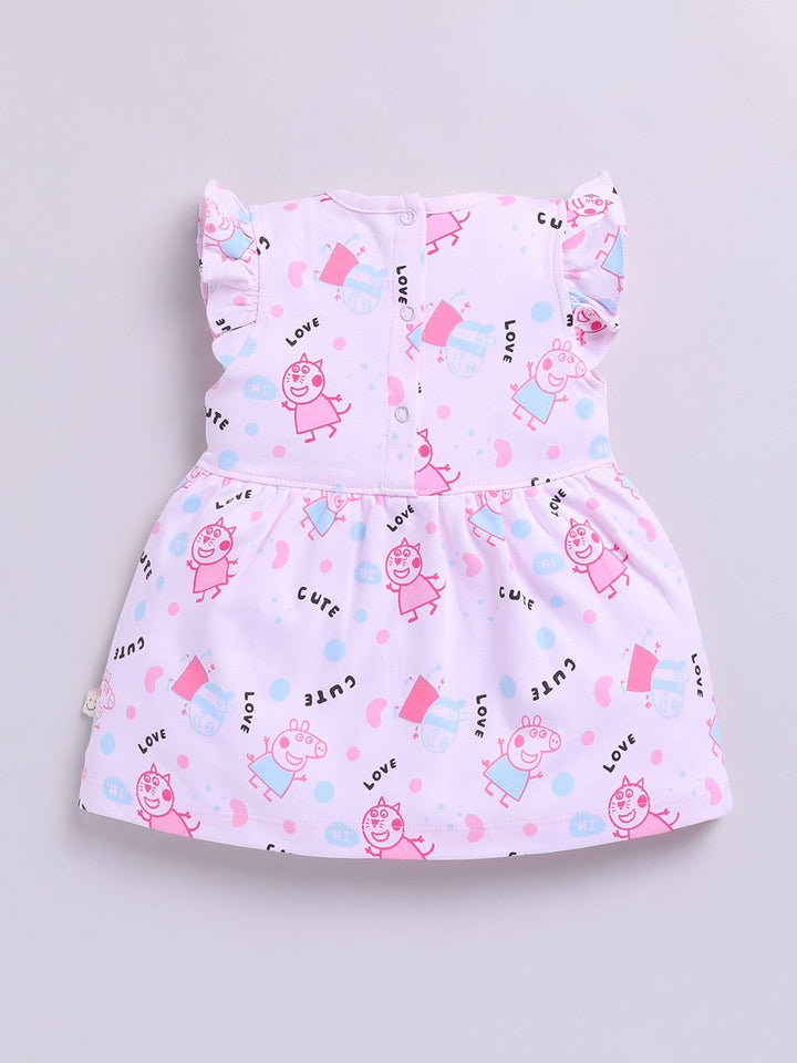Happy Faces Infant Girls Printed Pure Cotton A-Line Dress