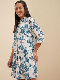 Vishudh Printed  Shirt-Neck Shirt With Skirt Co-Ords