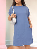 DressBerry Tender Textured T-Shirt Mini Dress