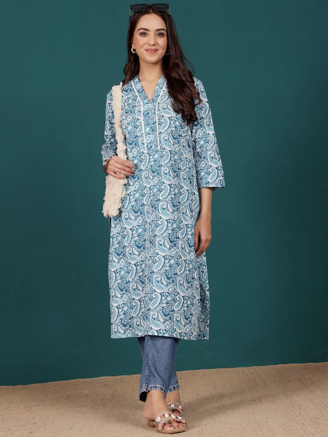 Varanga Women Paisley Printed Indie Prints Kurta