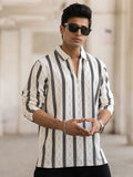 Powerlook Men Opaque Striped Casual Shirt