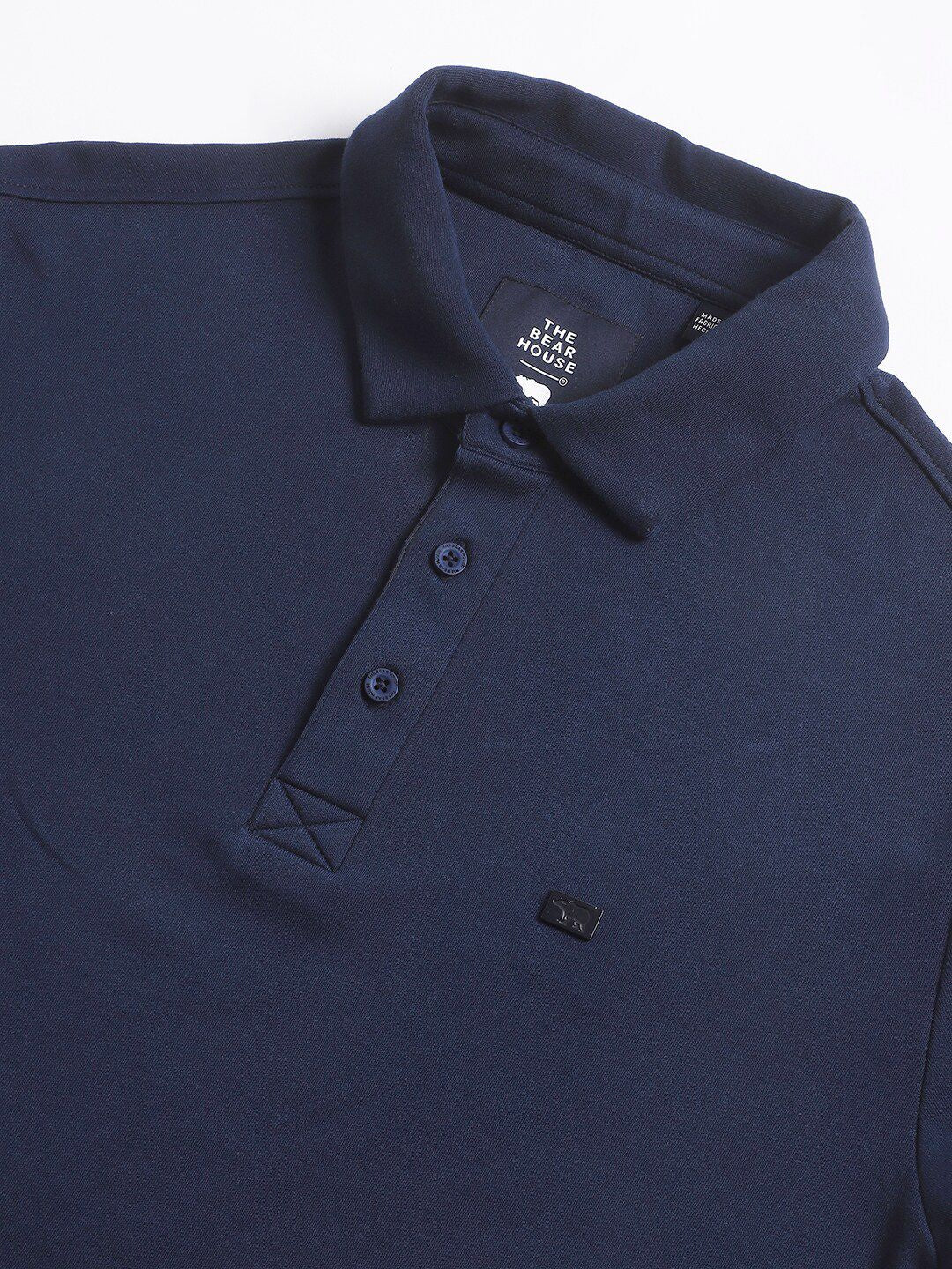 THE BEAR HOUSE Polo Collar Slim Fit Pure Cotton T-shirt