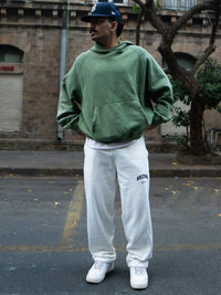 Powerlook Men Off-White Baggy Fit Track Pant