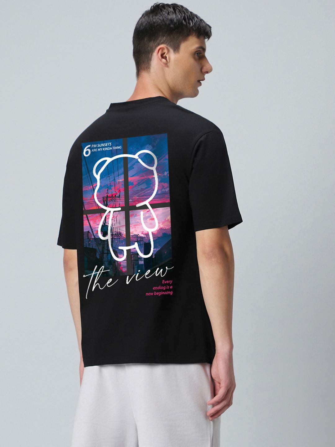 Bewakoof Graphic Printed Drop-Shoulder Sleeves Oversized Pure Cotton T-shirt