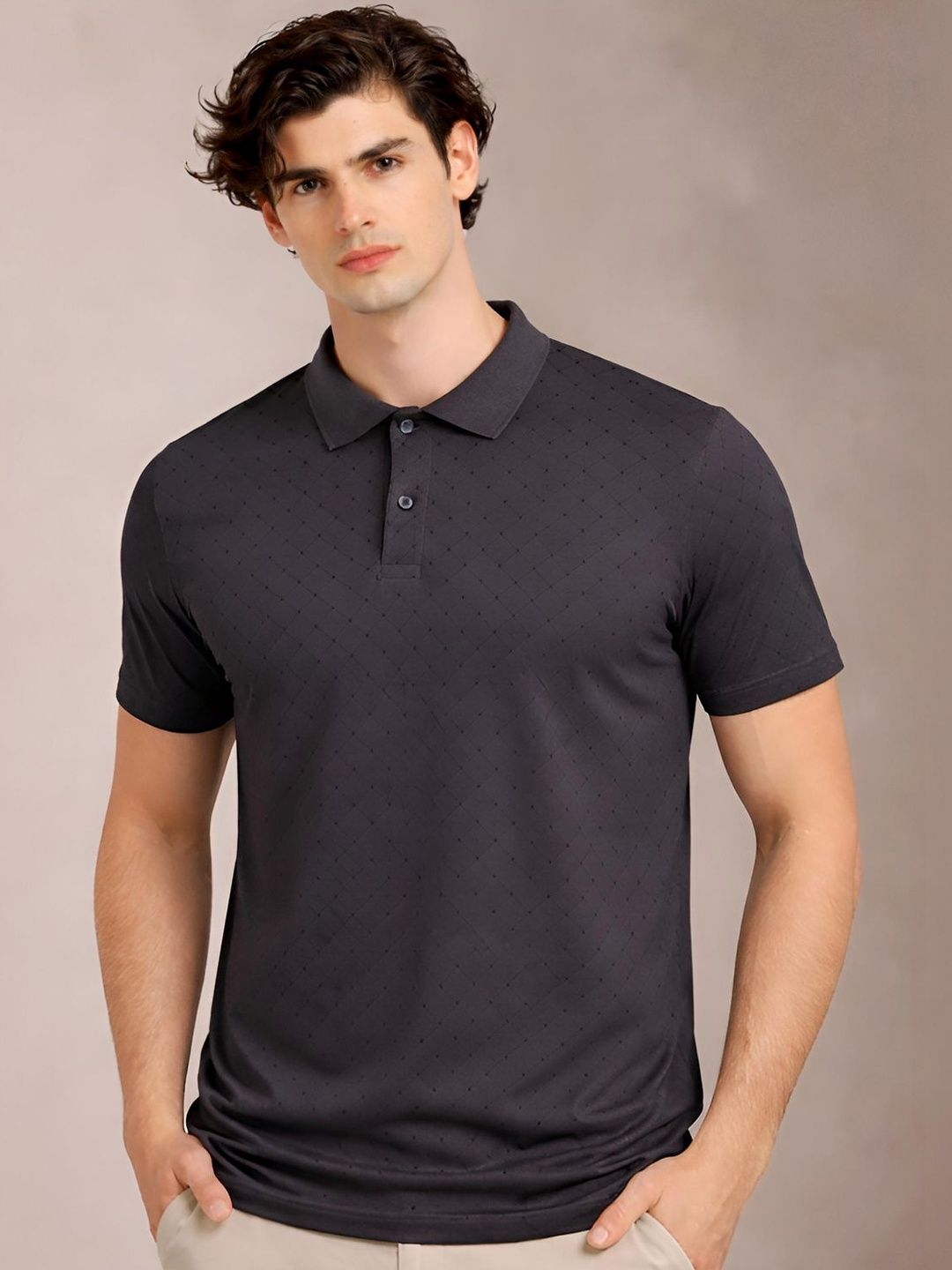 ADRO Men Polo Collar T-shirt
