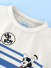 Nauti Nati Boys Pack Of 2 Mickey Mouse Printed Antimicrobial Cotton T-shirts