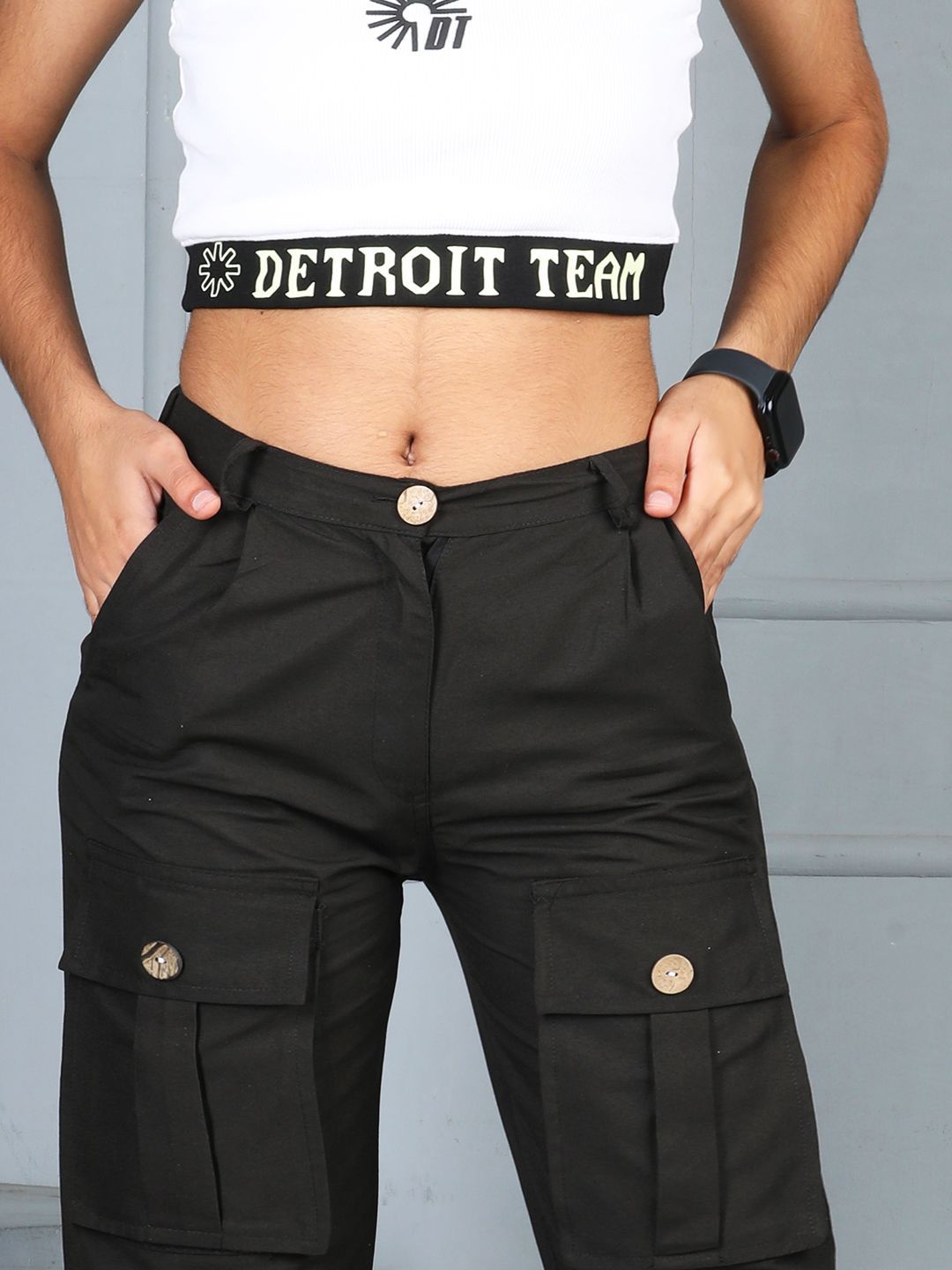 Cutiekins Girls Mid-Rise Easy Wash Cargos Trousers