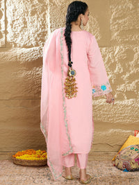 Indo Era Women Floral Embroidered Regular Thread Work Kurta with Trousers & With Dupatta