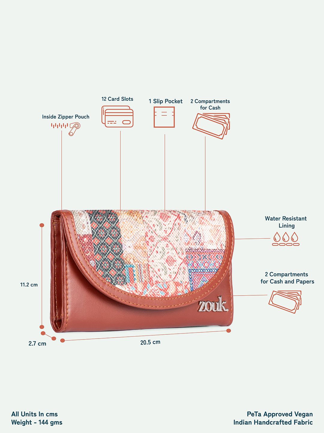 ZOUK Kutch Gamthi Kyra Flap Wallet