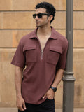 Powerlook SS25 Oversized Self Design Drop-Shoulder Sleeves Pockets Detail T-Shirt