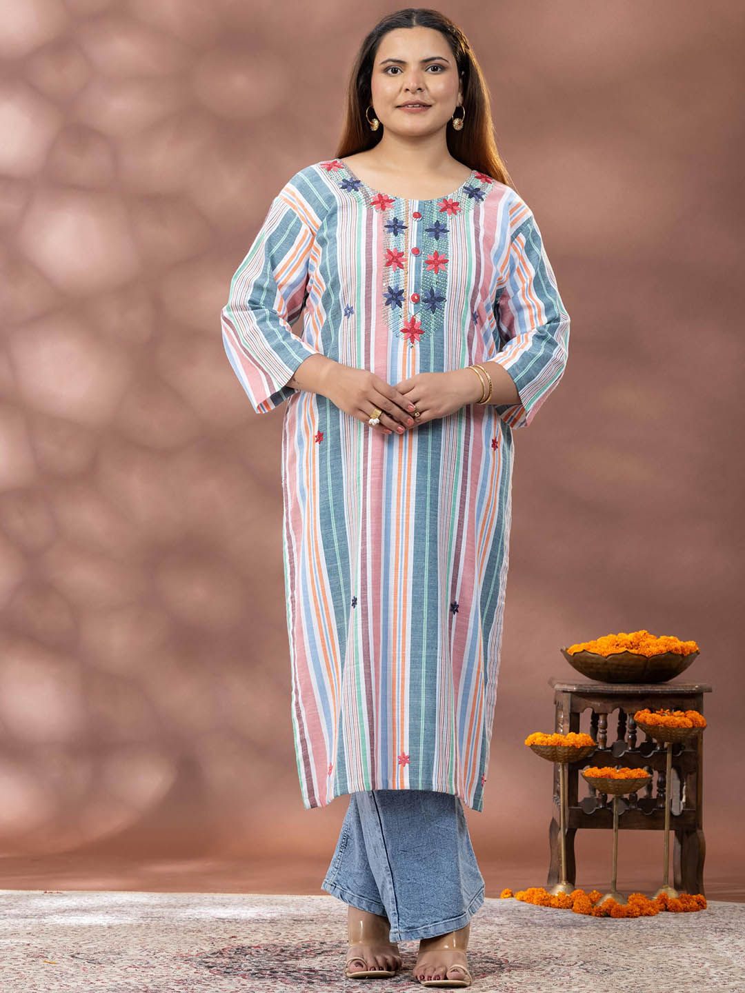Kurta Lurus Berjalur Mamicha