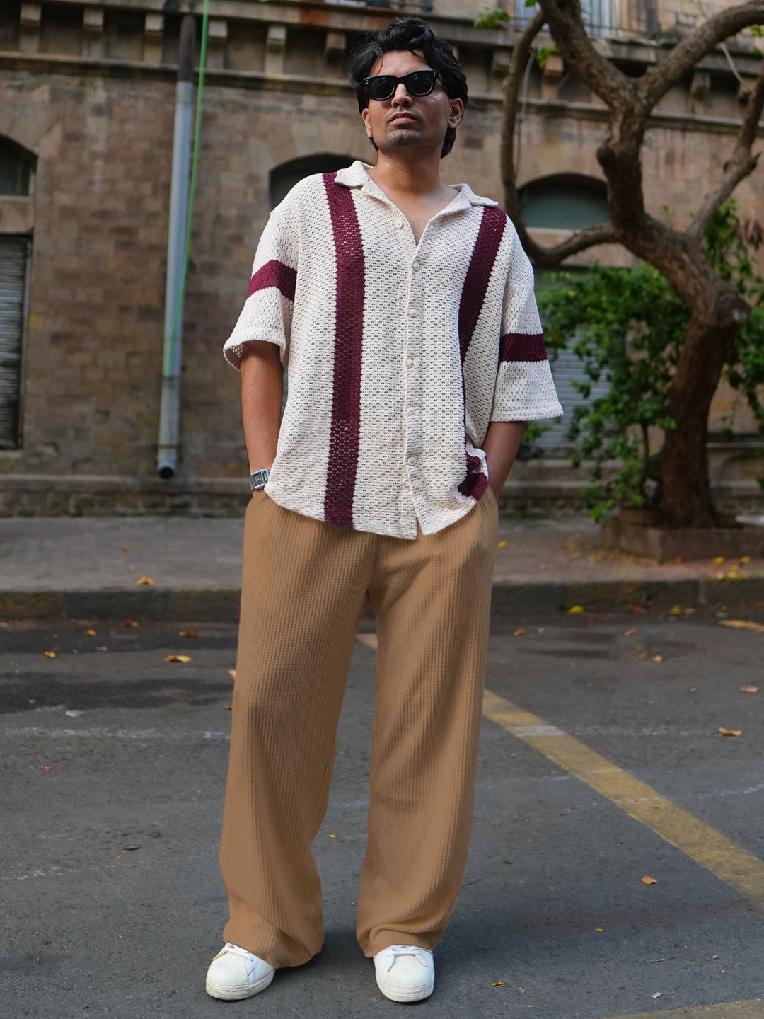 Powerlook Men Waffle Loose Fit Trousers