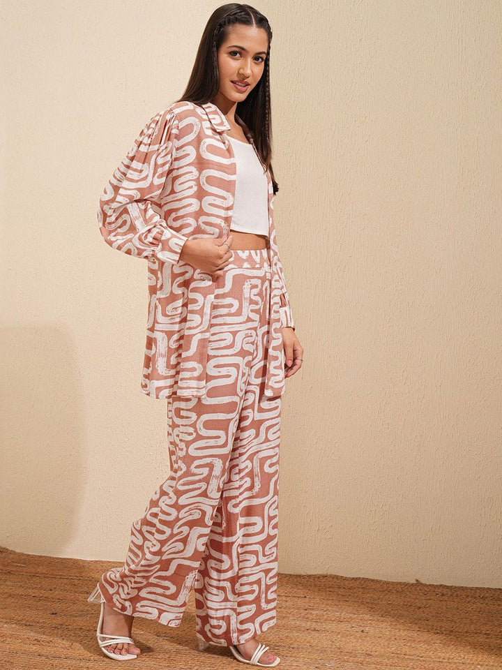 Vishudh Printed Tank Top With Pants & Shrug Co-Ords