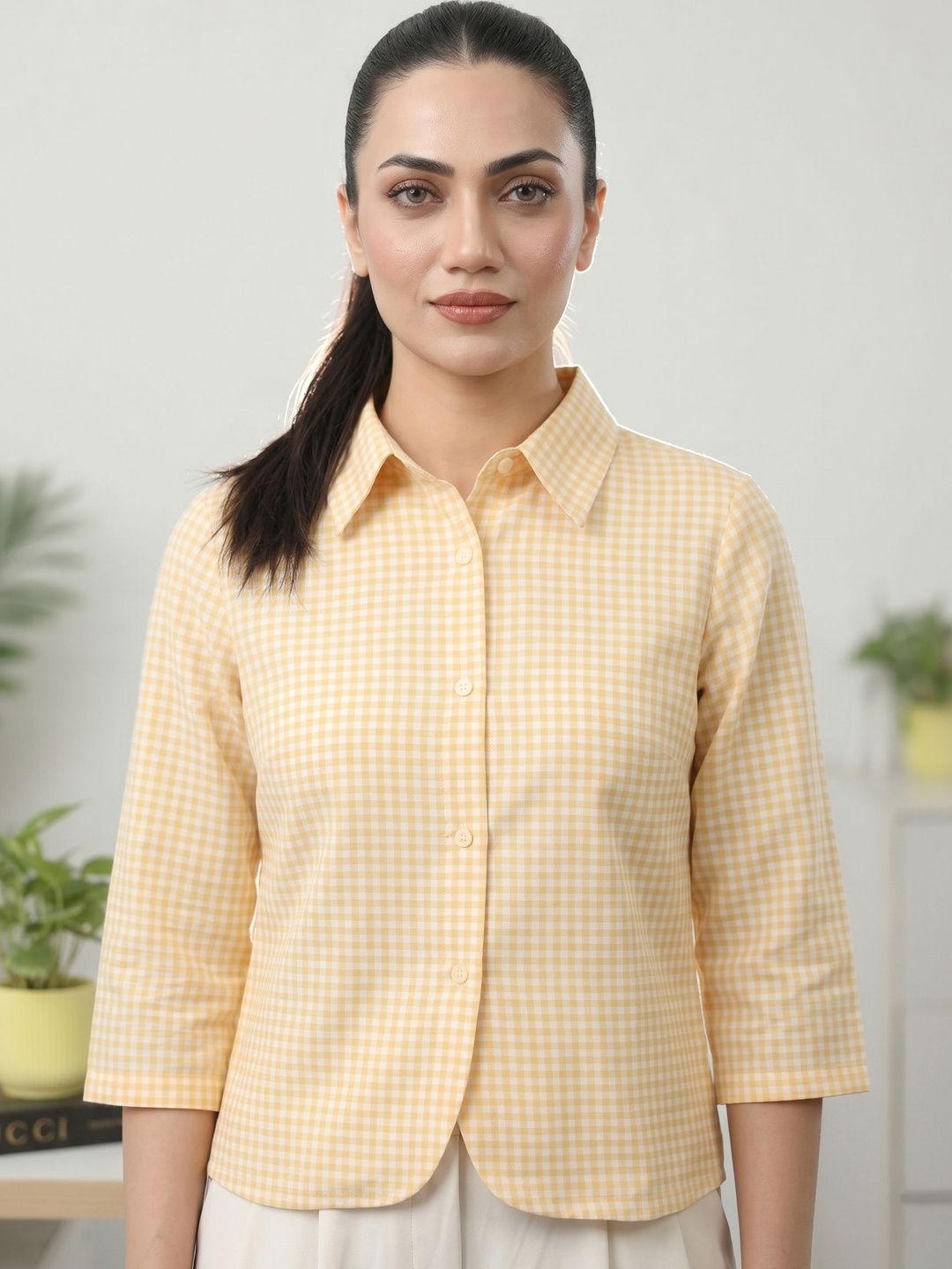 Mamicha Checked Shirt Style Top