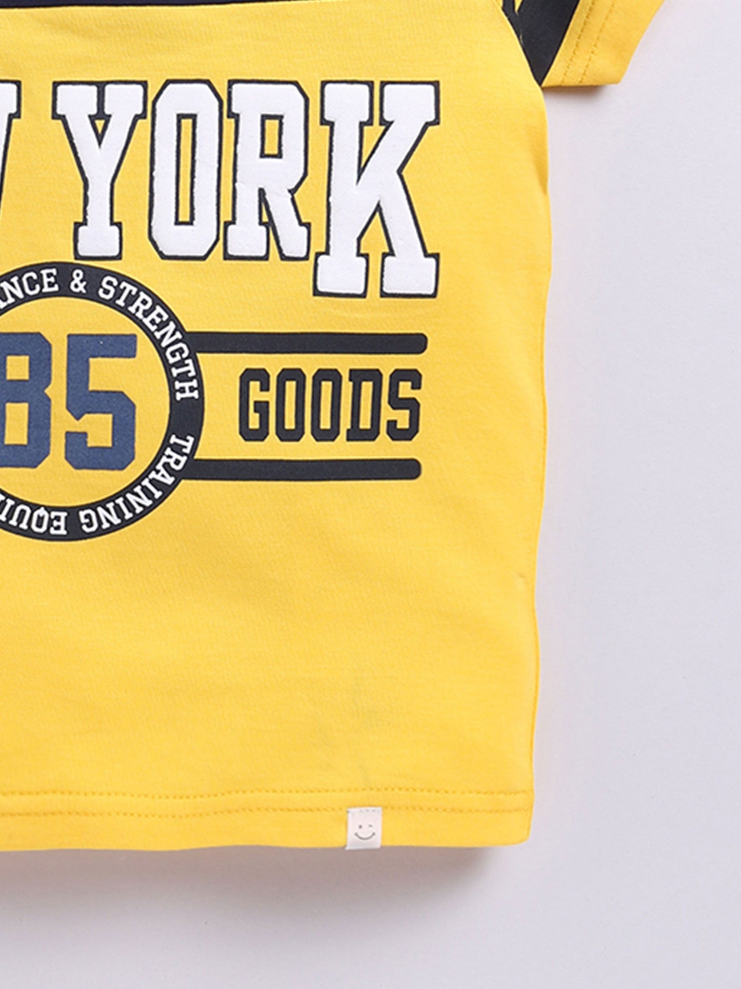 Happy Faces Kids Boys Typography Printed Pure Cotton T-Shirt