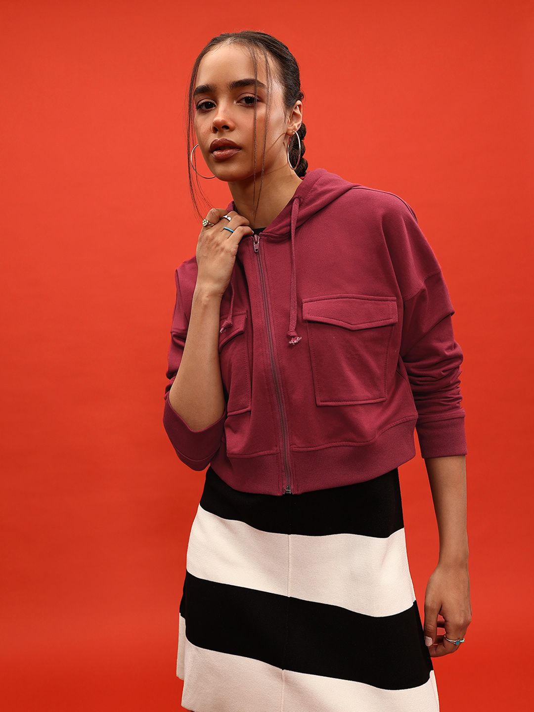 DressBerry Hooded Drop-Shoulder Sweatshirt