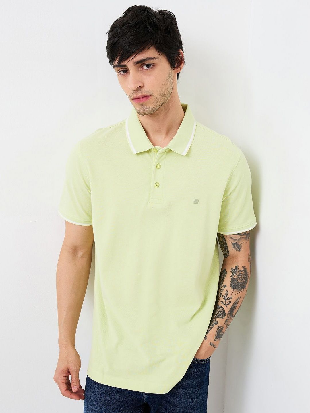 SPYKAR Men Polo Collar Applique Slim Fit T-shirt