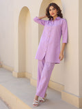 Janasya Shirt Collar Pure Cotton Tunic & Trousers Co-ords